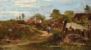 Madchen Auf Dem Heimweg Von Der Feldarbeit by Josef Hahn