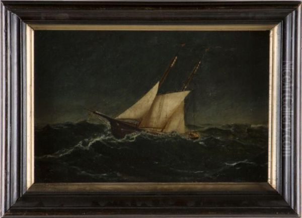 Schooner In Heavy Seas - view 1