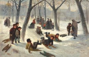Snow Day, Sledding On Boston Common