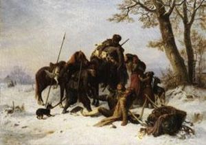 Plundernde Kosaken In Winterlandschaft