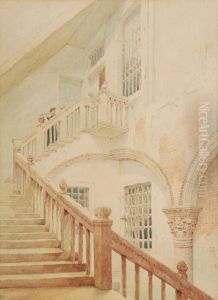 An Old Venetian Staircase (sketch) by Axel Herman Haig