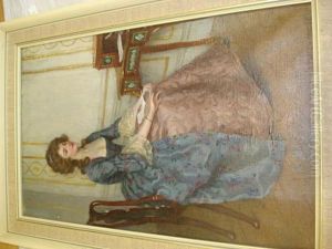 Elegant Lady Day-dreaming by Thomas Waterman Wood