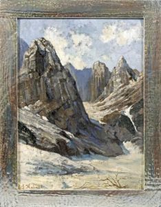 Sonnige Alpenlandschaft Mit Steil Aufragenden by Franz Seraph Haindl