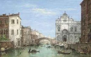 Gondolas Before The Campo San Zanipolo, Venice