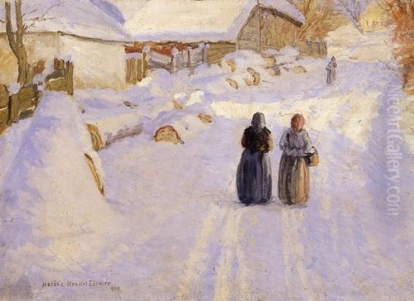 Winter Street In Sunlight - view 1