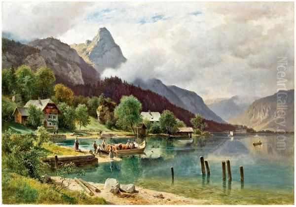 Weissenbach Am Attersee Mit Blick Auf Den Schoberstein - view 1