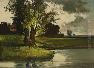Uferlandschaft. by Fritz Halberg-Krauss