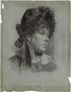 Portrait Of A Woman, Wearing A Bonnet by Ellen Day Hale