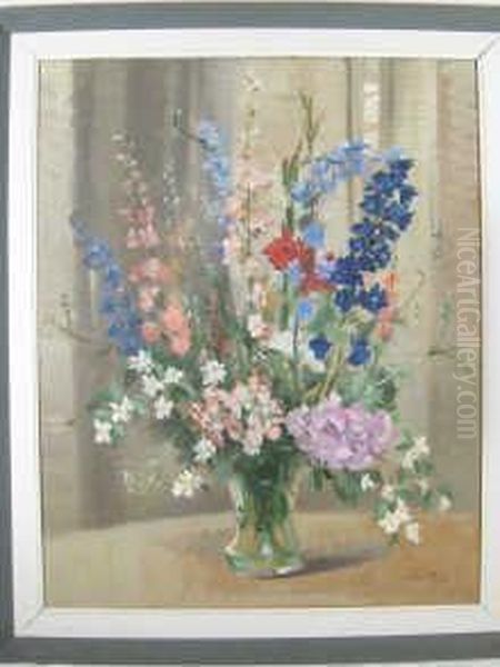 Still Life Ofa Vase Of Flowers,
Signed Bottom Right - view 1