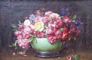 Still Life, Flowers In A Bowl On A Table
