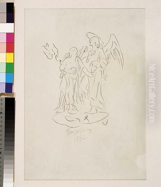 Composition With Angels (recto); Two Figures (verso) - view 1
