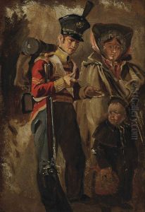 A Non-commissioned Officer Of The Light Infantry And Other Figures by Charles Halkerston