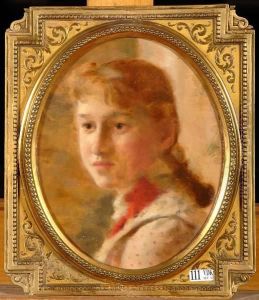 Portrait De Jeune Fille by Francois Joseph Halkett