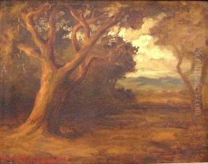 Oaks Under A Threatening Sky by Leola Hall Coggins