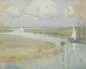 River Estuary With Boats River Estuary With Boats