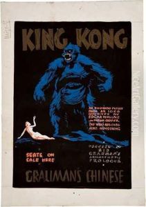 King Kong. Gouache Maquette Study For Poster. 1933. by George Edward Hall