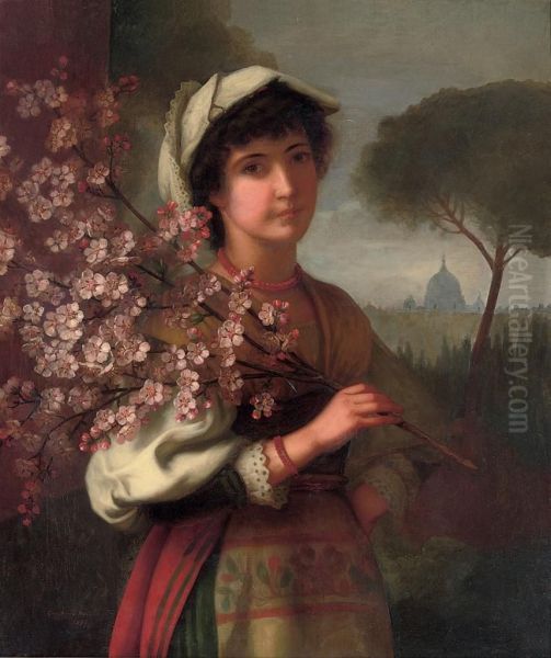 An Italian Girl With Cherry Blossom - view 1