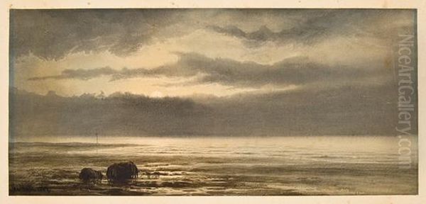 Beach Scene At Low Tide - view 1
