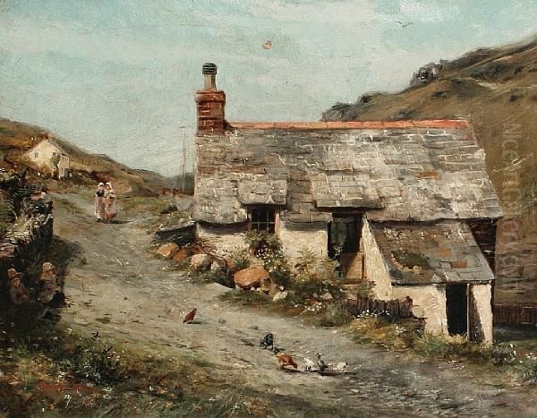 Figures On A Cottage Path - view 1