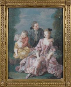 Portrait De Famille Dans Un Paysage by Peter Adolf Hall