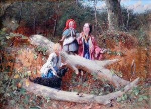 Children Playing In A Forest by Thomas P. Hall