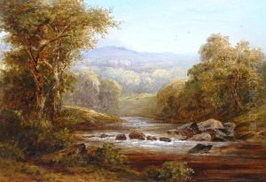 A River Landscape. by William Hall