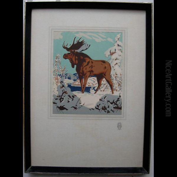 Moose In Winter - view 1