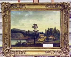 Landskapsmotiv. Cm. by Carl Peter Hallberg