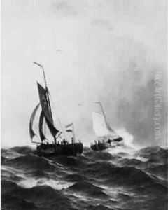 Bateaux De Peche Au Large. by Albert Halle