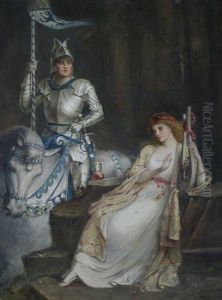 The Two Paths
A Lady With A Lute Beside A Knight On Horseback by Edward Charles Halle