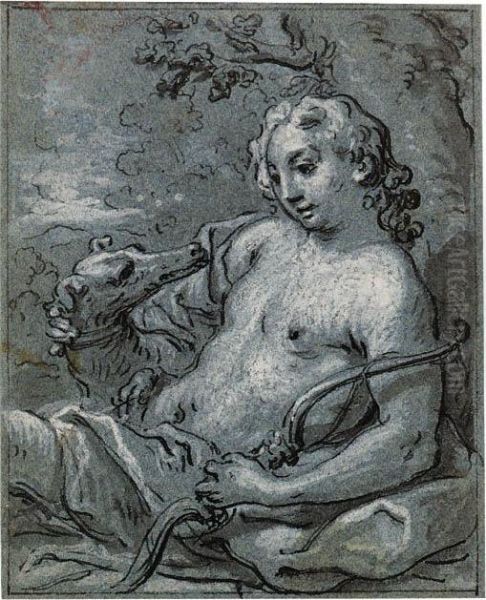 Adonis Resting With His Dog - view 1