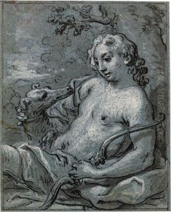 Adonis Resting With His Dog by Claude-Guy Halle
