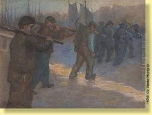Finde Journee Au Port by Charles-Dominique-Oscar Lahalle
