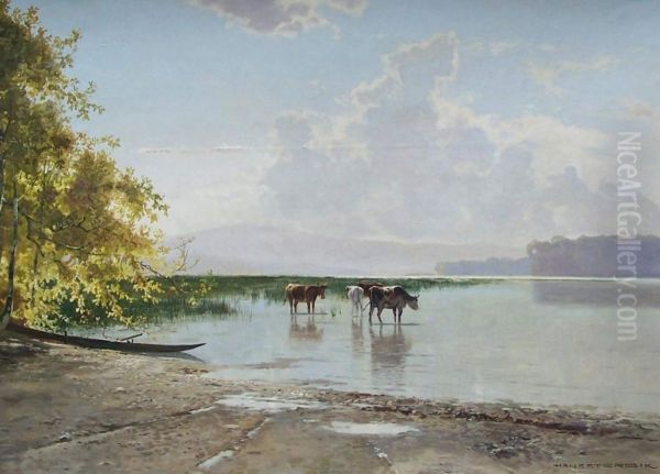 Kuhe Im Seichten Wasser - view 1