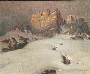 A View Of The Mountains Near Cortina D'ampezzoin The Dolomites by Tony Haller