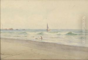 Coastal Scene Withskiff by Hendricks A. Hallett