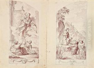 Zwei Mythologische Szenen by Germain Joseph Hallez