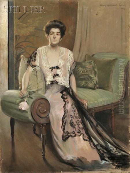 Seated Woman In Pink Gown - view 1