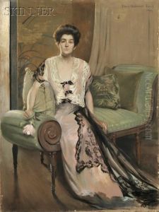 Seated Woman In Pink Gown by May Hallowell Loud
