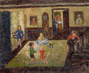 Interior Med Lekande Barn by Eric Hallstrom