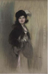 Portrait Of Lady Dorothy Duveen, As A Young Girl, Three-quarter-length, In A Feathered Hat