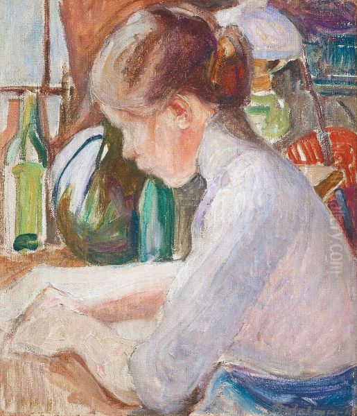 Girl Writing - view 1