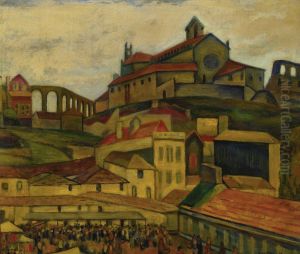 A Town In Portugal by Samuel Halpert