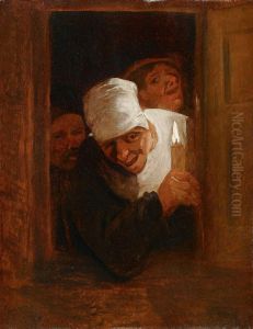 Frau Mit Kerze Am Fenster by Harmen Fransz. Hals