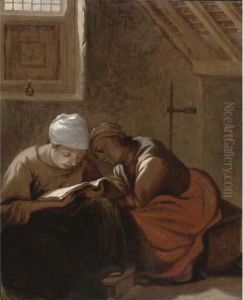 Two Women Reading In An Interior by Harmen Fransz. Hals