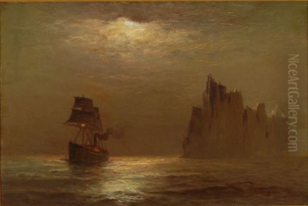 Sail/steam Ship Off An Iceberg - view 1