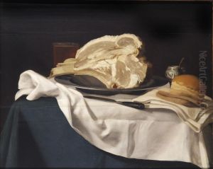 Still Life With Meat And Bread by Johann Michael Hambach