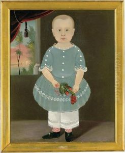 Portrait Of A Young Boy With Flowers by Sturtevant J. Hamblin