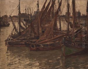 Segelboote Im Hafen by Wilhelm Hambutchen