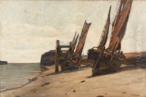 Segelboote Am Strand Bei Ebbe Segelboote Am Strand Bei Ebbe